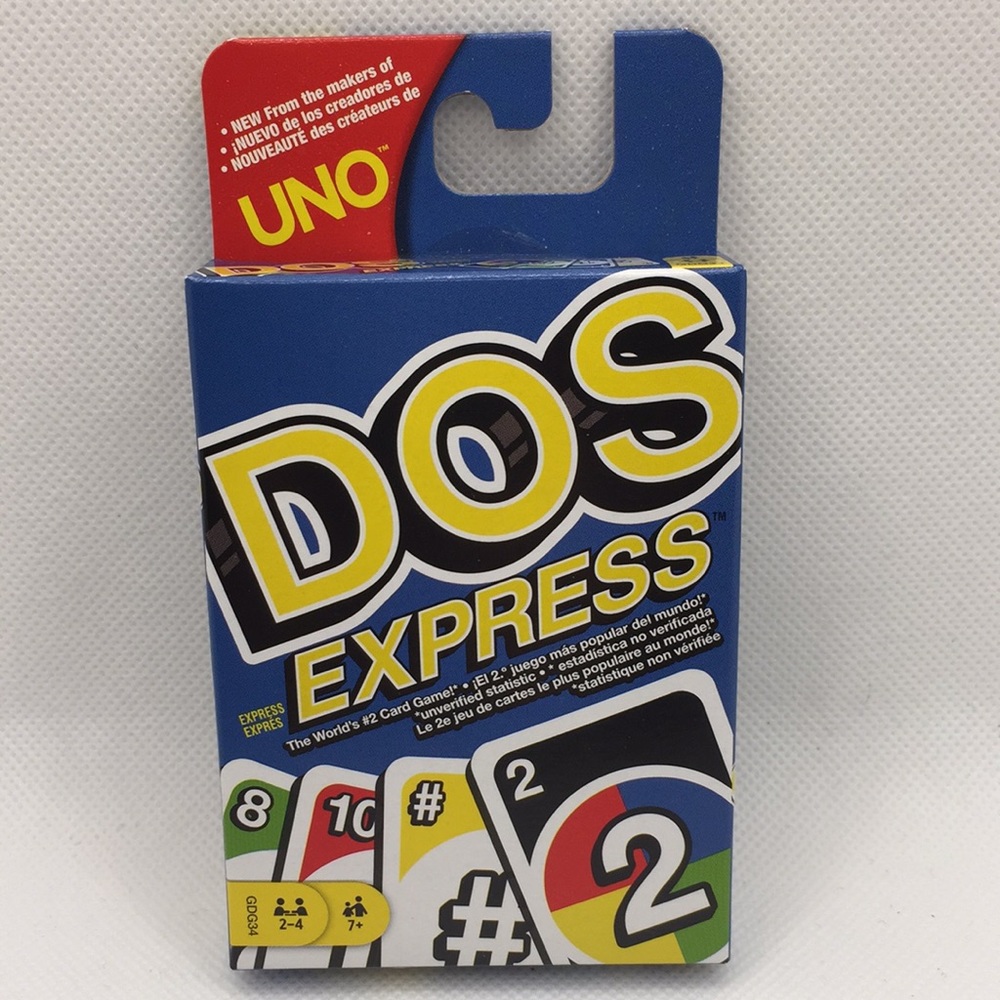 Dos Express Card Game From The Makers Of Uno Family Game Mattel